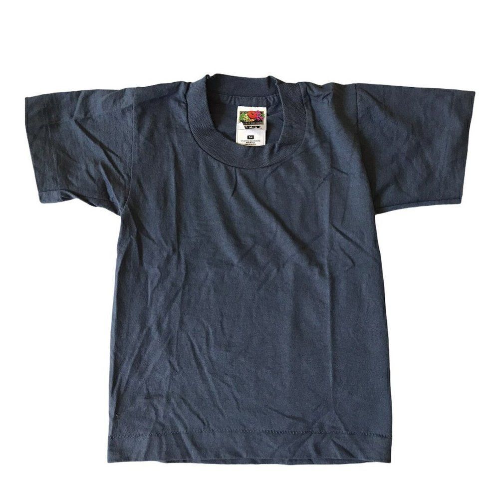 Vtg Toddler Boys Size 2- 4 T Shirt Dark Blue Fruit of the Loom Best  50/50 USA